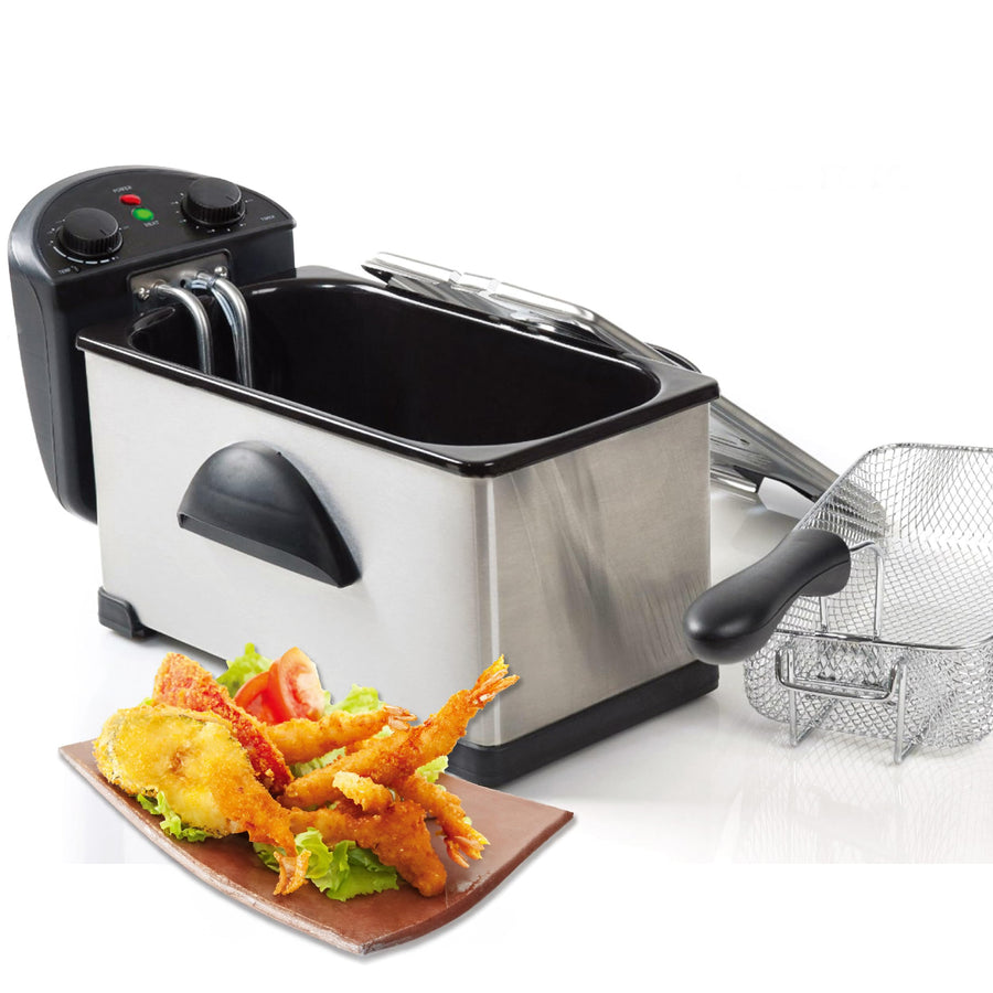 MegaChef 3.17 Quart Electric Oil Deep Fryer with Adjustable Temperature Control & Timer