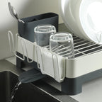 Gibson Home Nestcraft Stainless Steel Dish Rack with Swivel Drain Spout, White