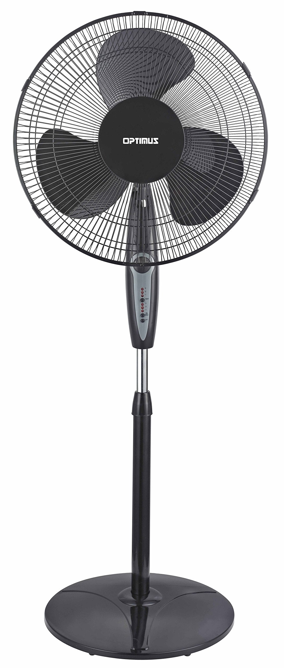 Optimus F-1672WH 16 Inch Oscillating Stand Fan with Remote, Timer & Natural Wind Mode, White