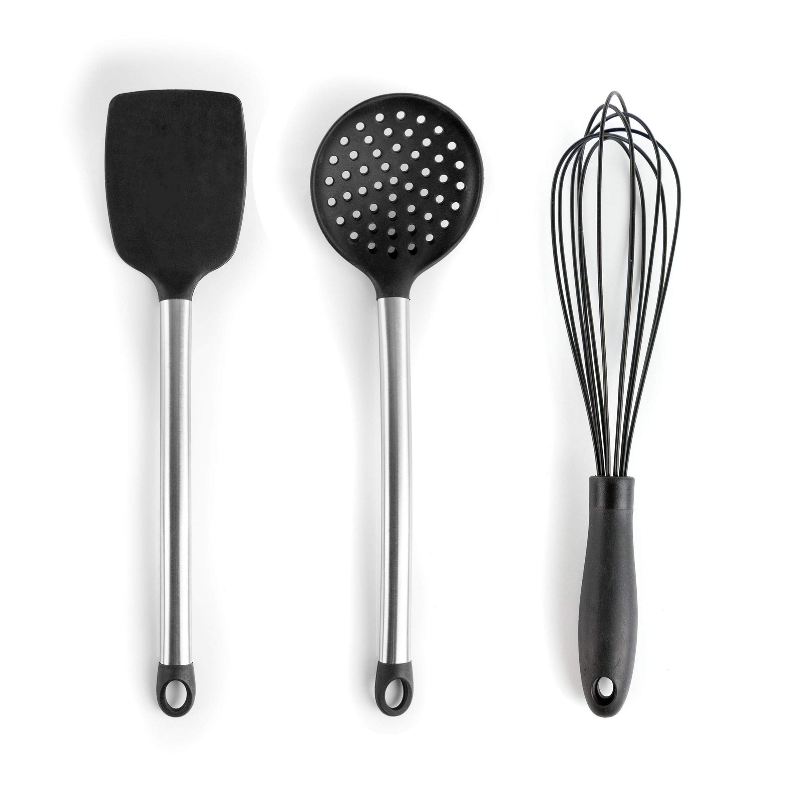 MegaChef 14-Piece Silicone and Stainless Steel Kitchen Utensil Set, Gray (13 Tools + Storage Canister)