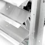 Vie Air 12 Inch Aluminum Shutter Exhaust Fan with Power Cord, Wall-Mount Ventilation, Silver