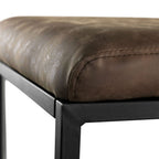 Elama Faux Leather Adjustable Bar Stool Set of 2 – Brown with Black Base (ELM-2102)