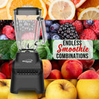 Brentwood Select JBS-500BK 500W 10-Speed Countertop Blender with 42oz Glass Jar, Black - Pulse Button, Dishwasher-Safe Parts