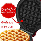 Brentwood TS-2141R Non-Stick 5 Inch Mini Waffle Maker, Red
