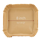 MegaChef 125-Pack Air Fryer Parchment Paper Liners – 8" Square Disposable Sheets for 5–8 Qt Baskets