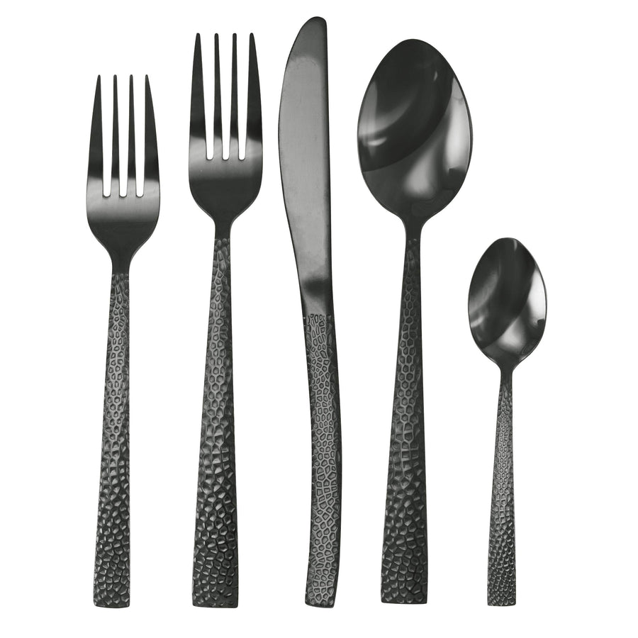 MegaChef Baily 20-Piece Black Stainless Steel Flatware Set, Service for 4