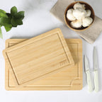 Gibson Home Forestview 2-Piece Bamboo Cutting Board Set with Juice Grooves