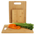 Elama 3-Piece Bamboo Cutting & Charcuterie Board Set – 8", 11" & 13" Wood Prep, Serving & Cheese Boards, Eco-Friendly Bamboo