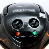 MegaChef Multipurpose Halogen Oven & Air Fryer, See-Through Glass Bowl Convection Cooker, Black