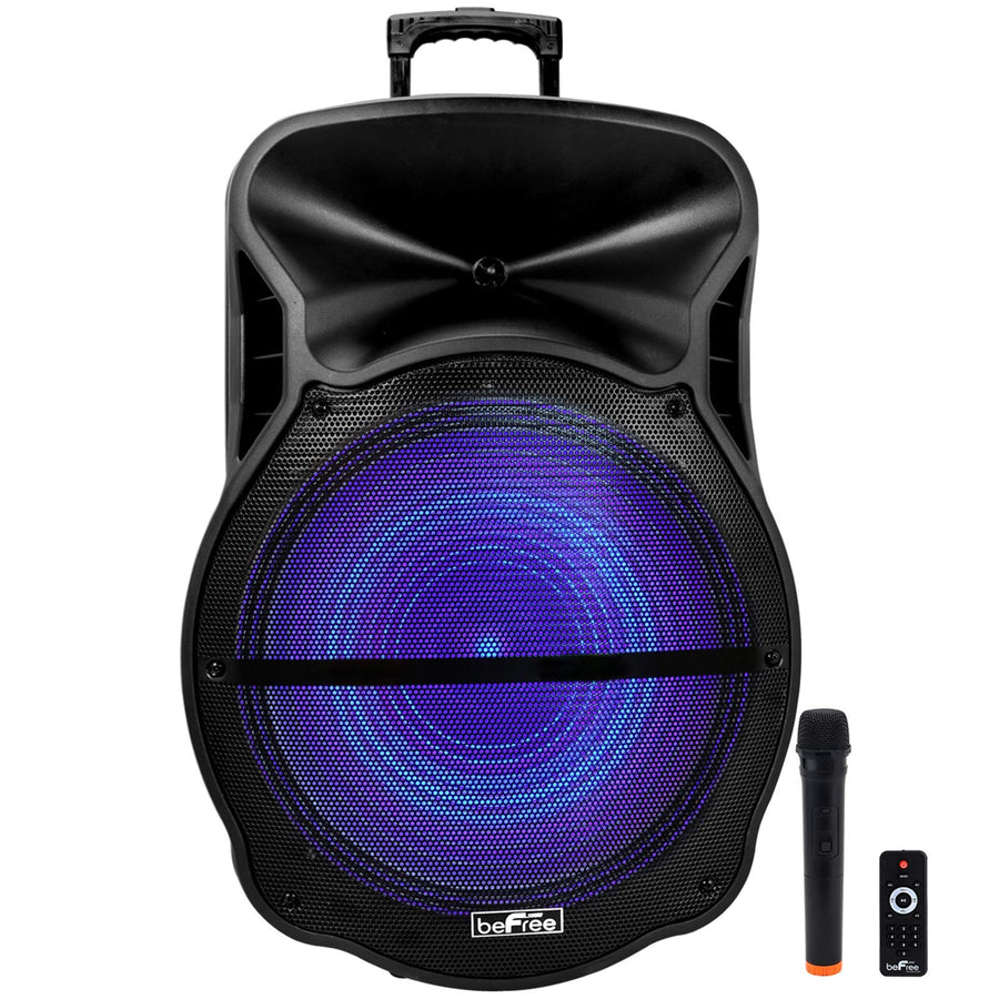 beFree Sound BFS-5900 18-Inch Rechargeable Bluetooth Party Speaker with LED Lights and Wheels