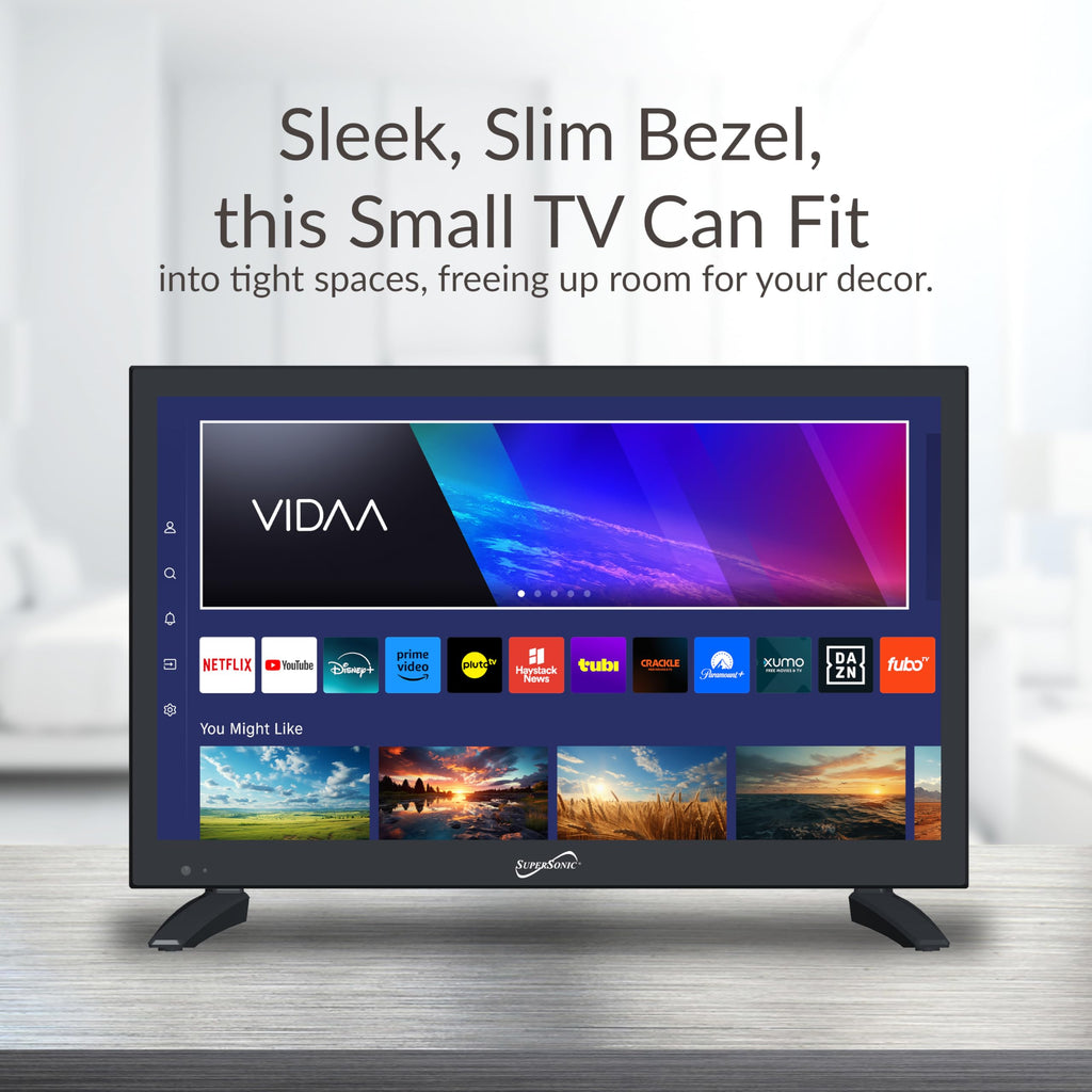 SuperSonic 19-Inch Class Vidaa Smart LED TV - 720p HD, Built-In Wi-Fi, 3 HDMI, AC/DC 12V for RV & Marine