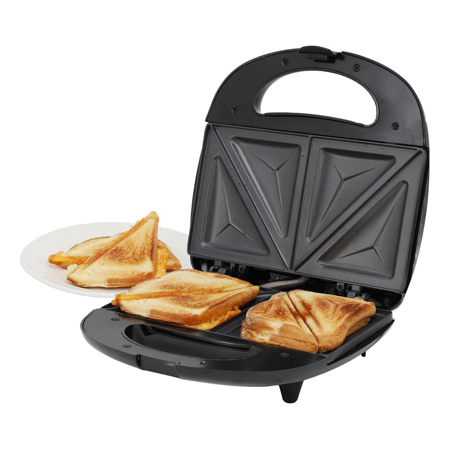 MegaChef Electric Compact Aluminum Nonstick Panini Press Grill and Sandwich Maker, Triangle Plate