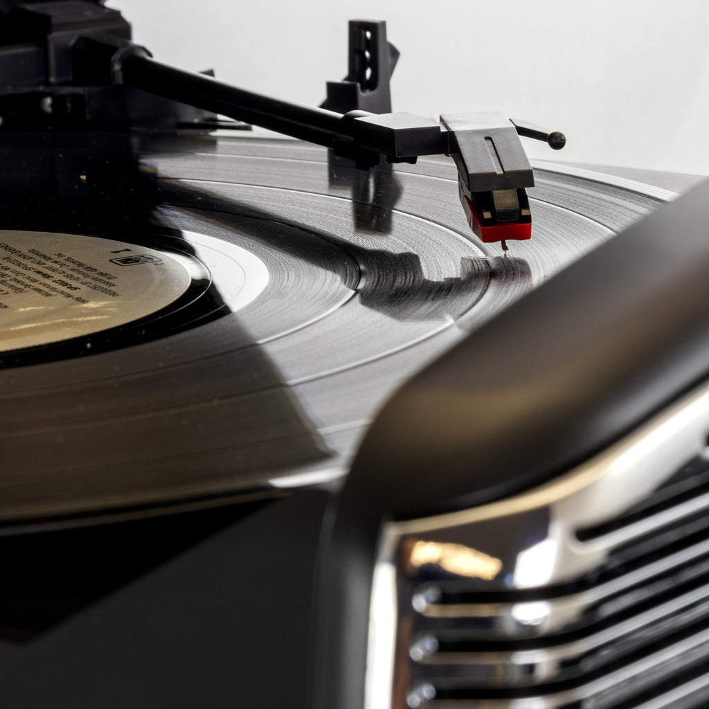 Trexonic TRX-16 Retro Bluetooth Turntable & CD Player – 3-Speed Vinyl, AM/FM Radio, USB Recording, Black