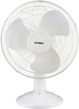 Optimus F-1230 12-Inch 3-Speed Oscillating Table Fan, White