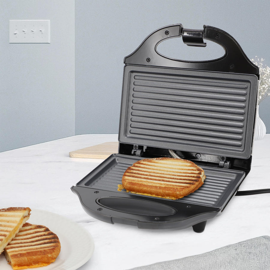 MegaChef MC-C008 750W Compact Nonstick Aluminum Panini Press with Grill Plates