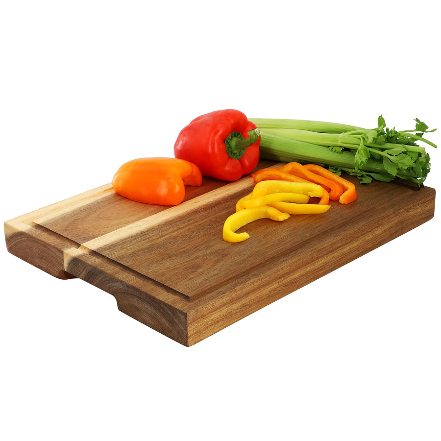 Elama 15.5 x 12 Inch Acacia Wood Butcher Block Cutting & Serving Board