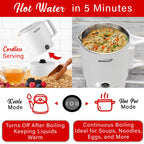 Brentwood KT-1504W Collapsible Stainless Steel Cordless Electric Travel Kettle & Hot Pot - White, 650W, 27oz
