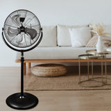 Vie Air VA-20PMC 20 Inch Industrial Metal Drum Fan, 3-Speed 360 Degree Tilting Pedestal