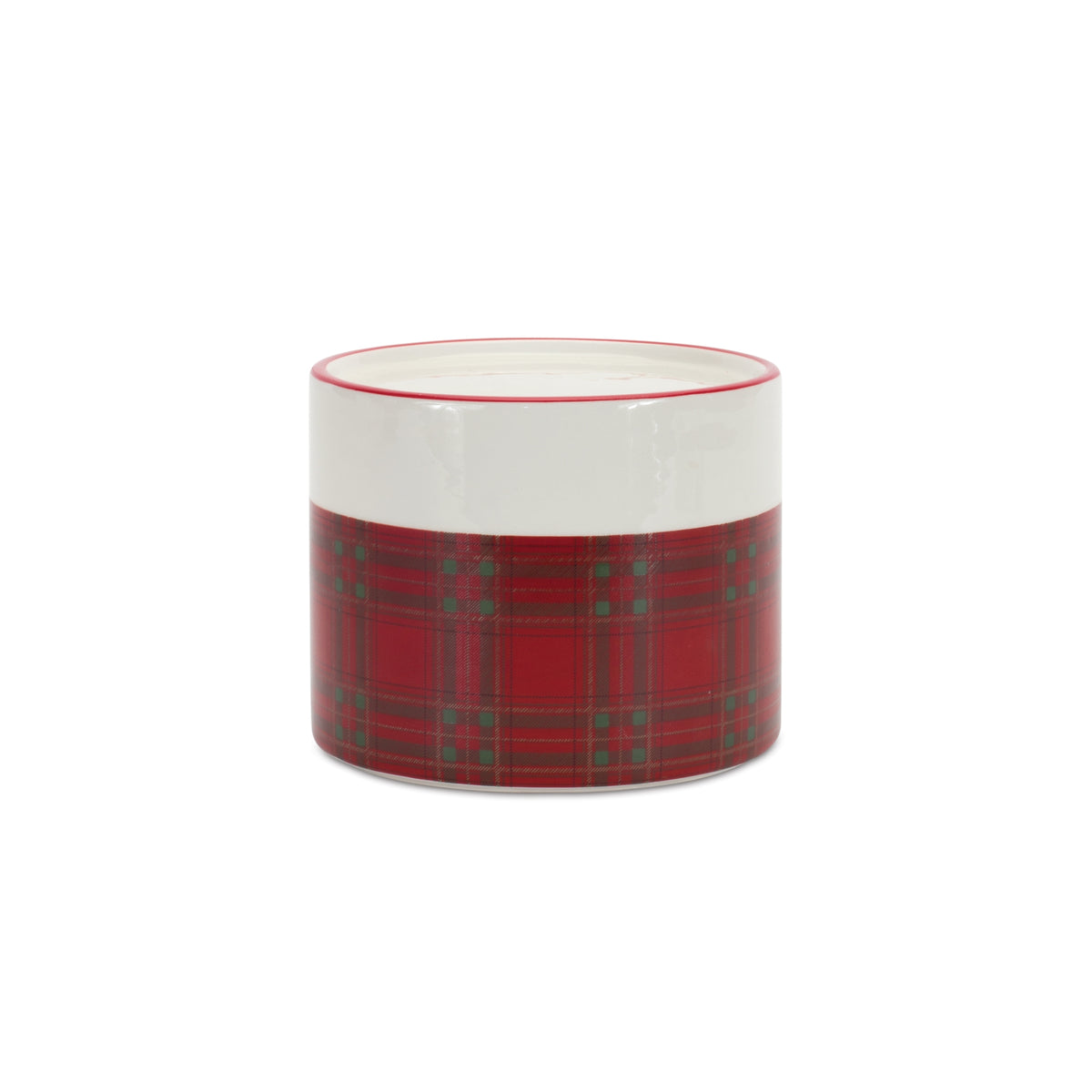 Winter Plaid Ceramic Candle Holder (Set of 2)