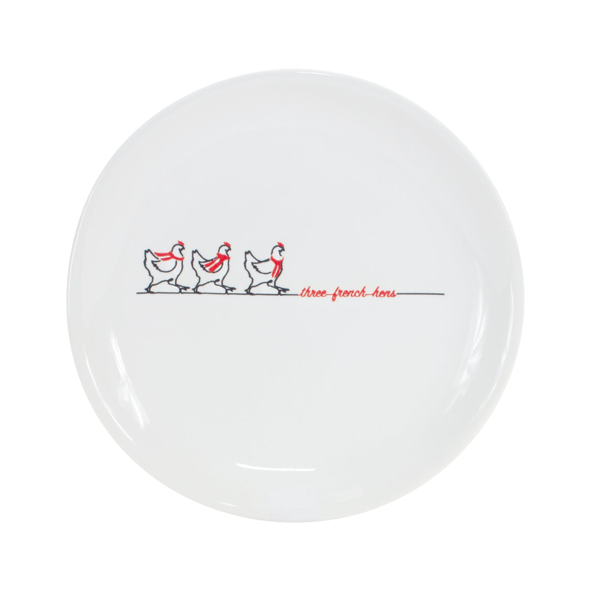 Three French Hens Holiday Plate Set of 4 product photo 4