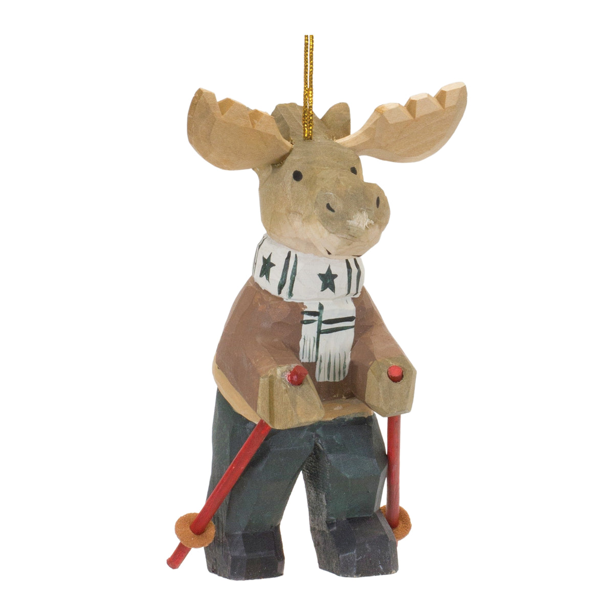 Moose on Skis Ornament Set of 6