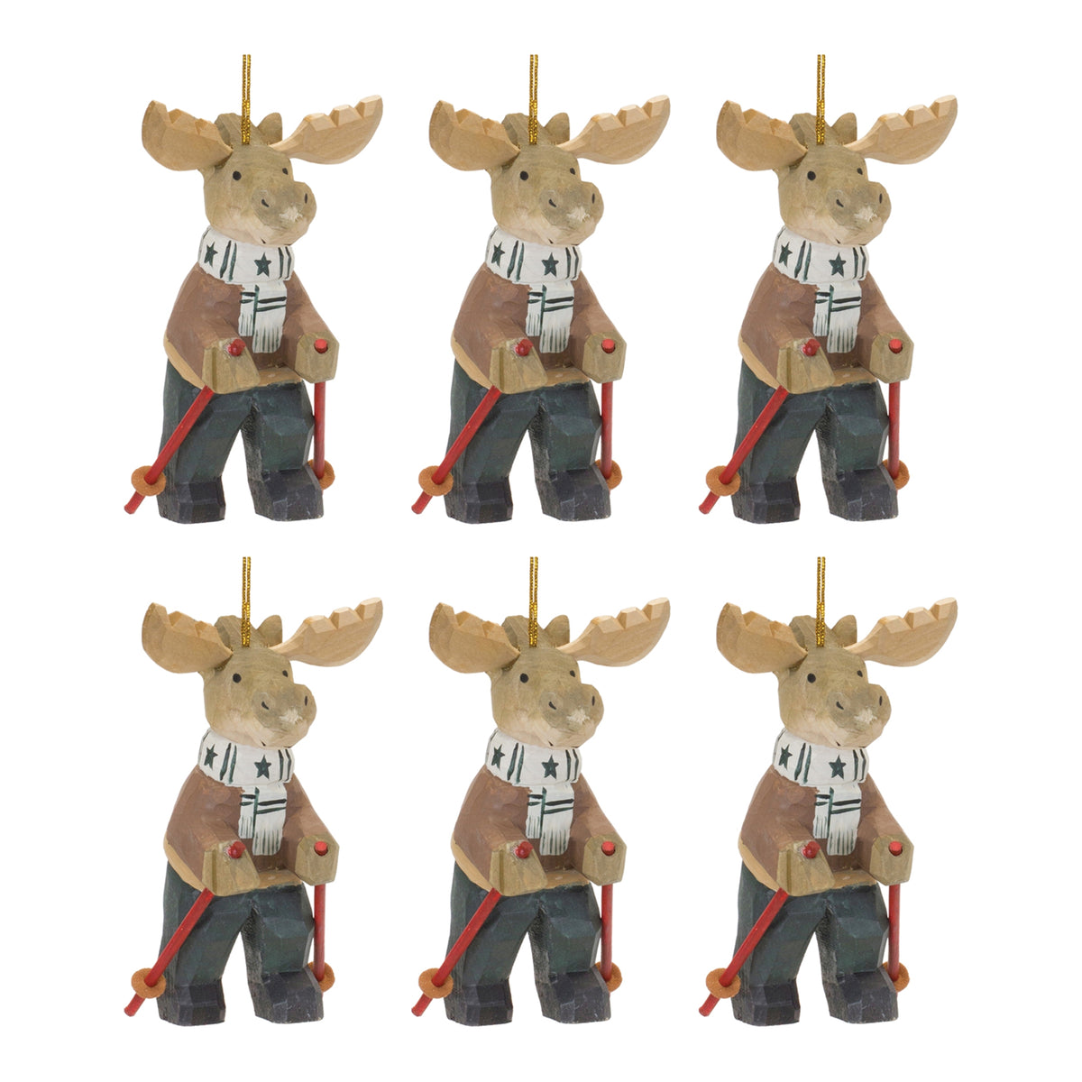 Moose on Skis Ornament Set of 6 product photo 3