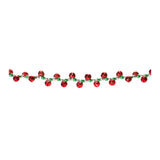 Two red and green metal sleigh bell Christmas garlands