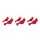 Glass Cardinal Bird Ornament (Set of 6)