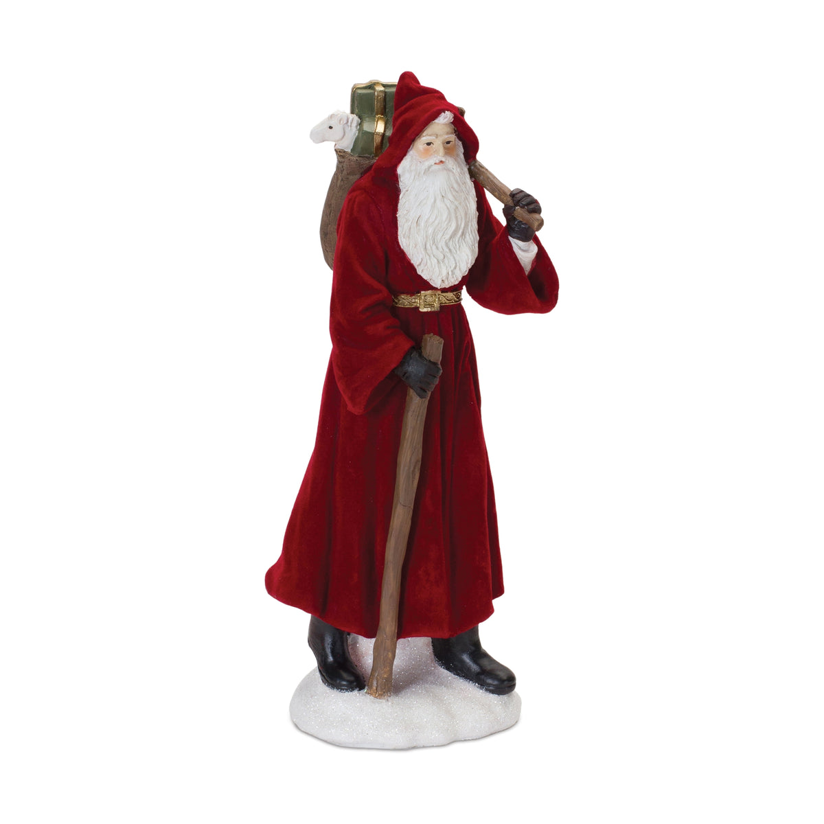 Flocked Santa Figurine Set of 2 product photo 3