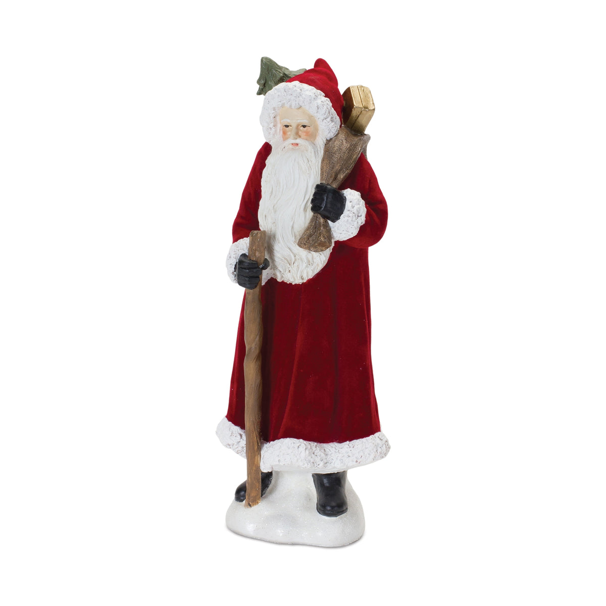 Flocked Santa Figurine Set of 2 product photo 4