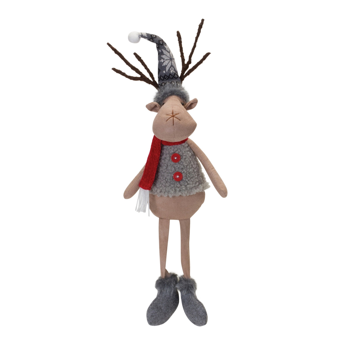 Plush Winter Deer Shelf Sitter (Set of 2)