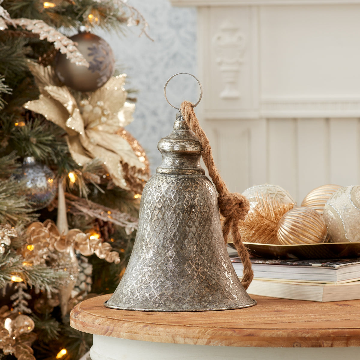 Rustic Metal Bell Ornament Set of 2 product photo 2