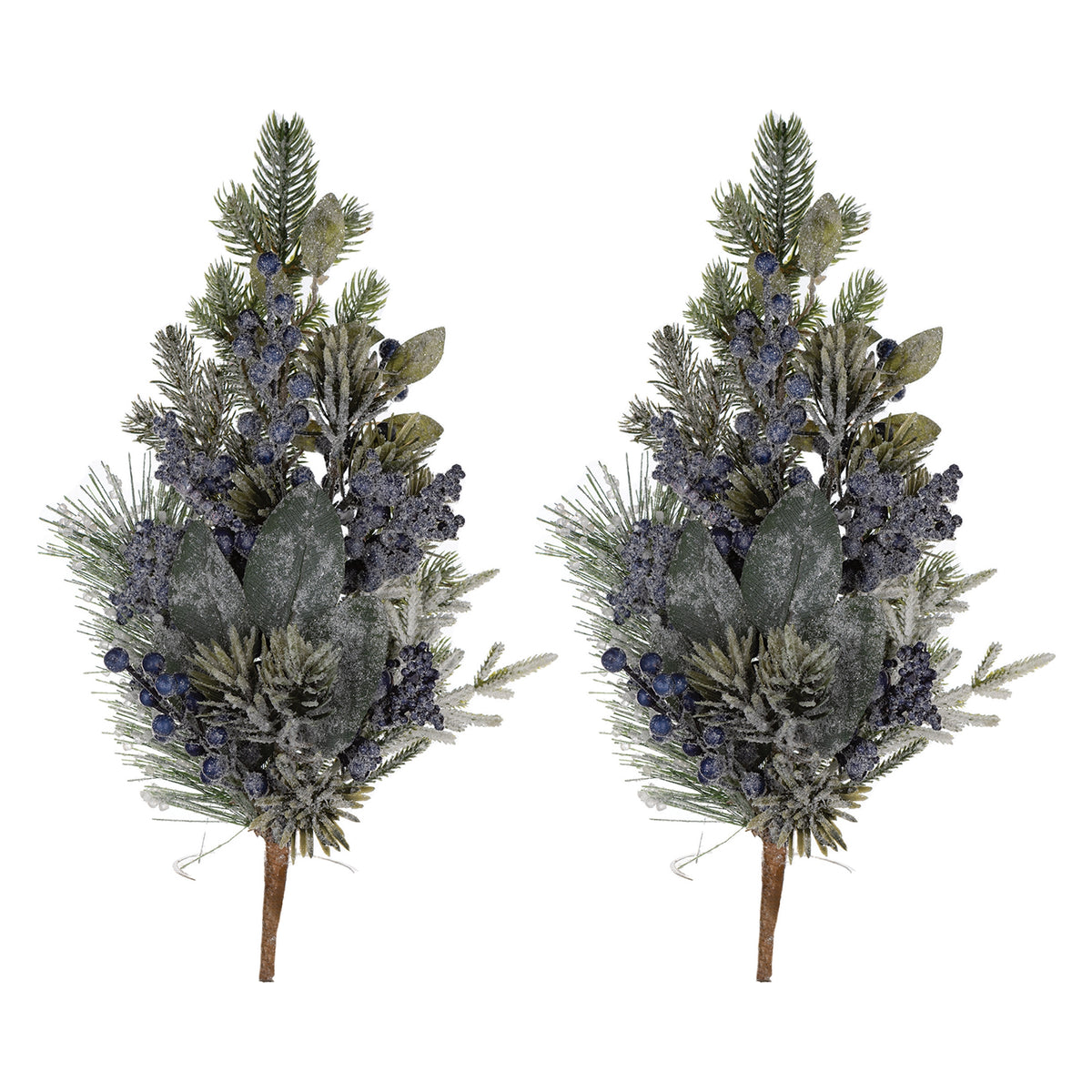 Frosted Blueberry Pine Spray (Set of 2)