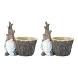 Tree Trunk Gnome Planter (Set of 2)