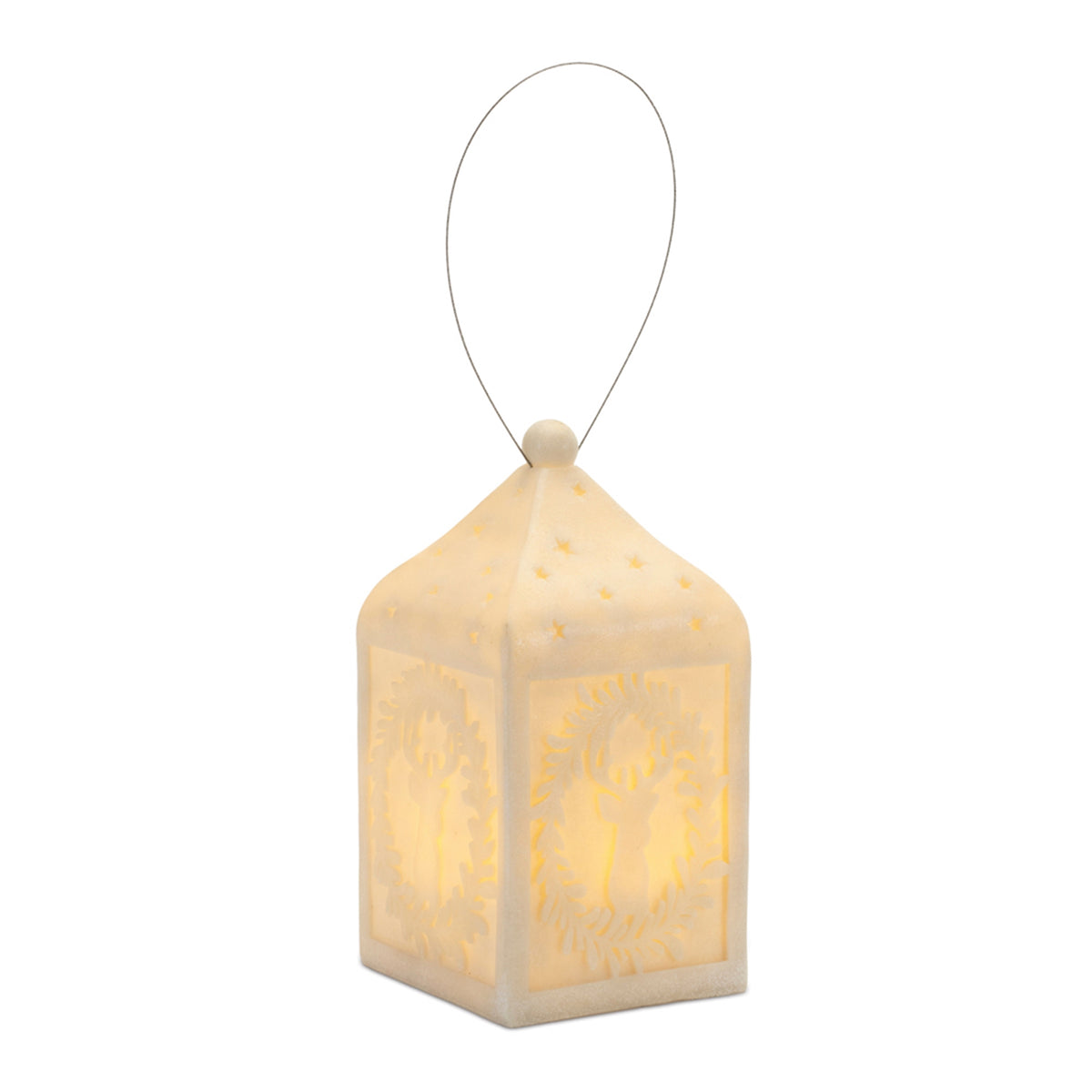Holiday Deer Pendant Lantern 9 in