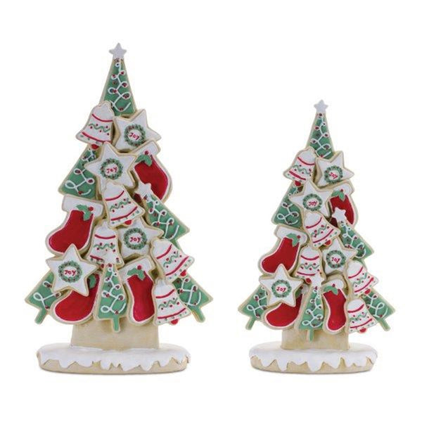Frosted Christmas Cookie Pine Tree (Set of 2)