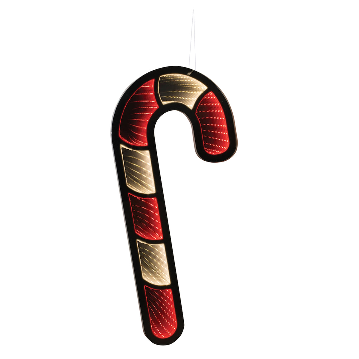 Candy Cane Infinity Light - Red and Warm White LED EkkoLight Display, 23.5 in Plug-In Acrylic Christmas Decor