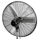 Vie Air 30 Inch Industrial Heavy Duty Oscillating Metal Pedestal Stand Fan, 3-Speed