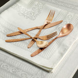 MegaChef La Vague 20-Piece Flatware Set, Matte Rose Gold, Service for 4