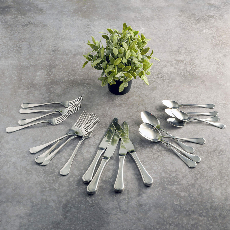 Gibson Home Classic Manchester 70080.20 20-Piece Flatware Set, Service for 4, Mirror-Polished Stainless Steel, Hollow-Handle Knives, Gift Box