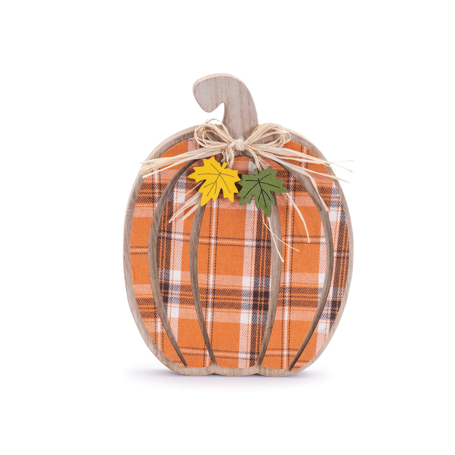 Harvest Plaid Pumpkin Decor (Set of 2)