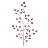 Two tall purple jewel bead Christmas sprays with glitter accents