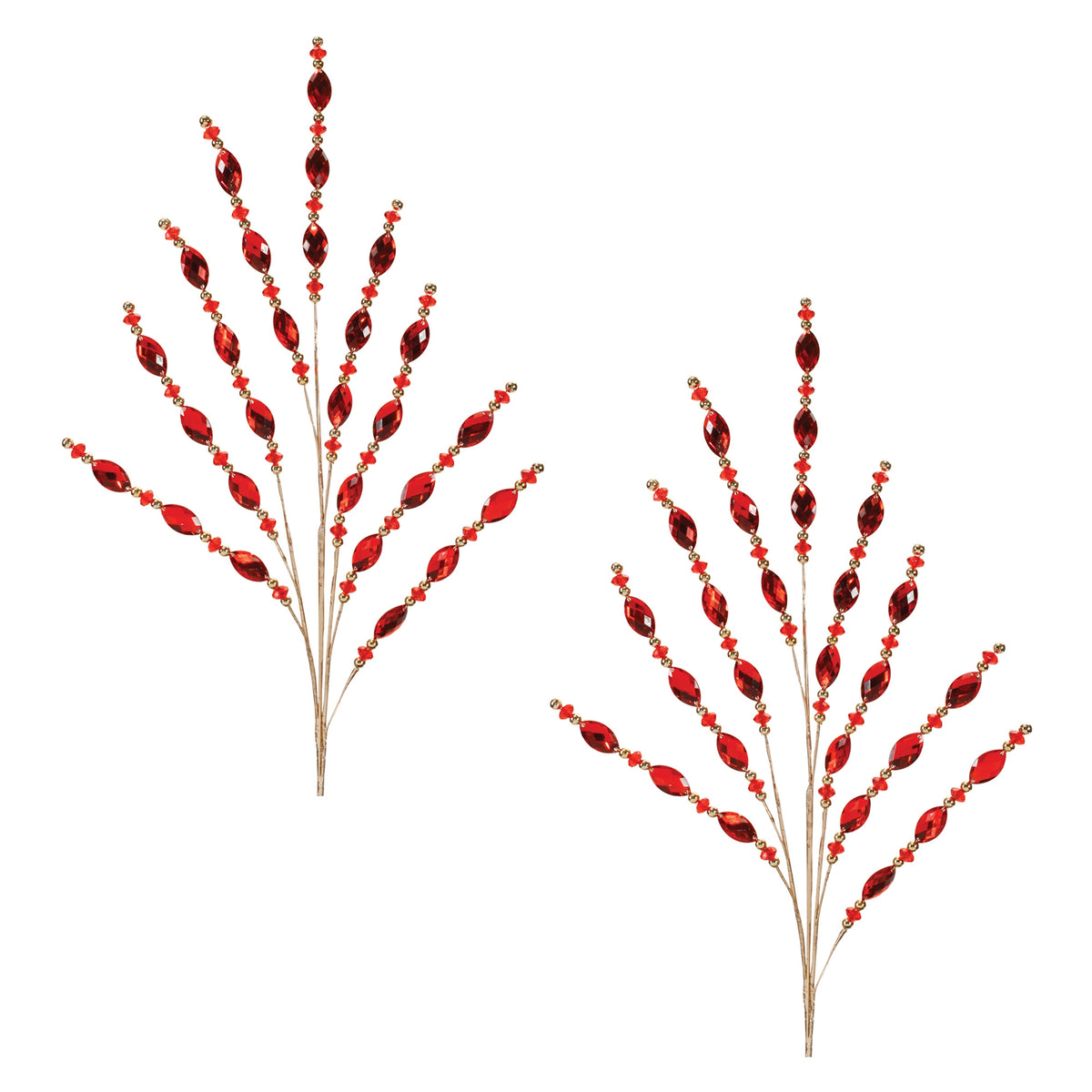 Red Jewel Bead Spray Set of 2 product photo 3