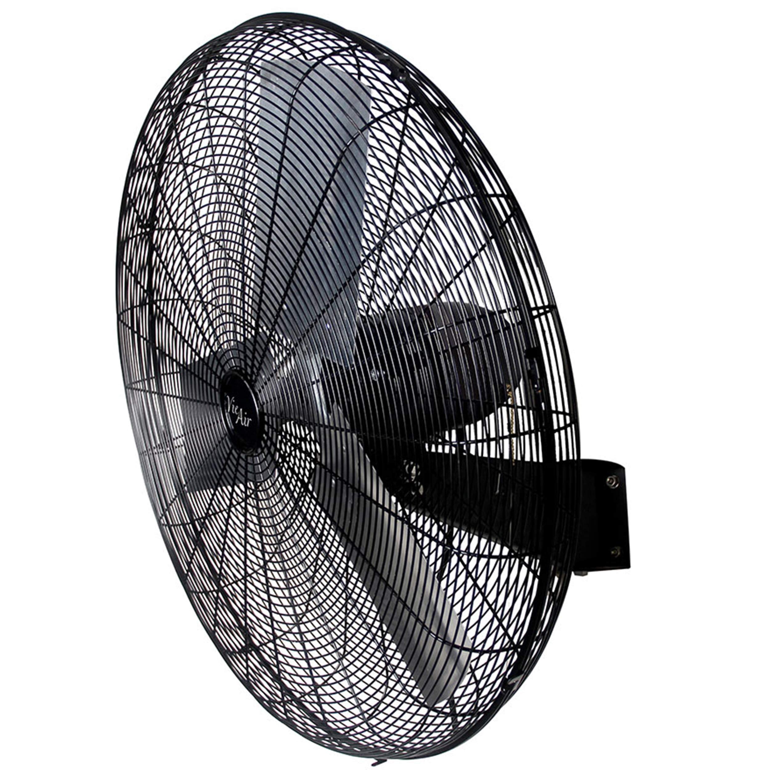 Vie Air 30-Inch Wall Mountable Oscillating Fan – 3-Speed Heavy-Duty Commercial Tuxedo Black