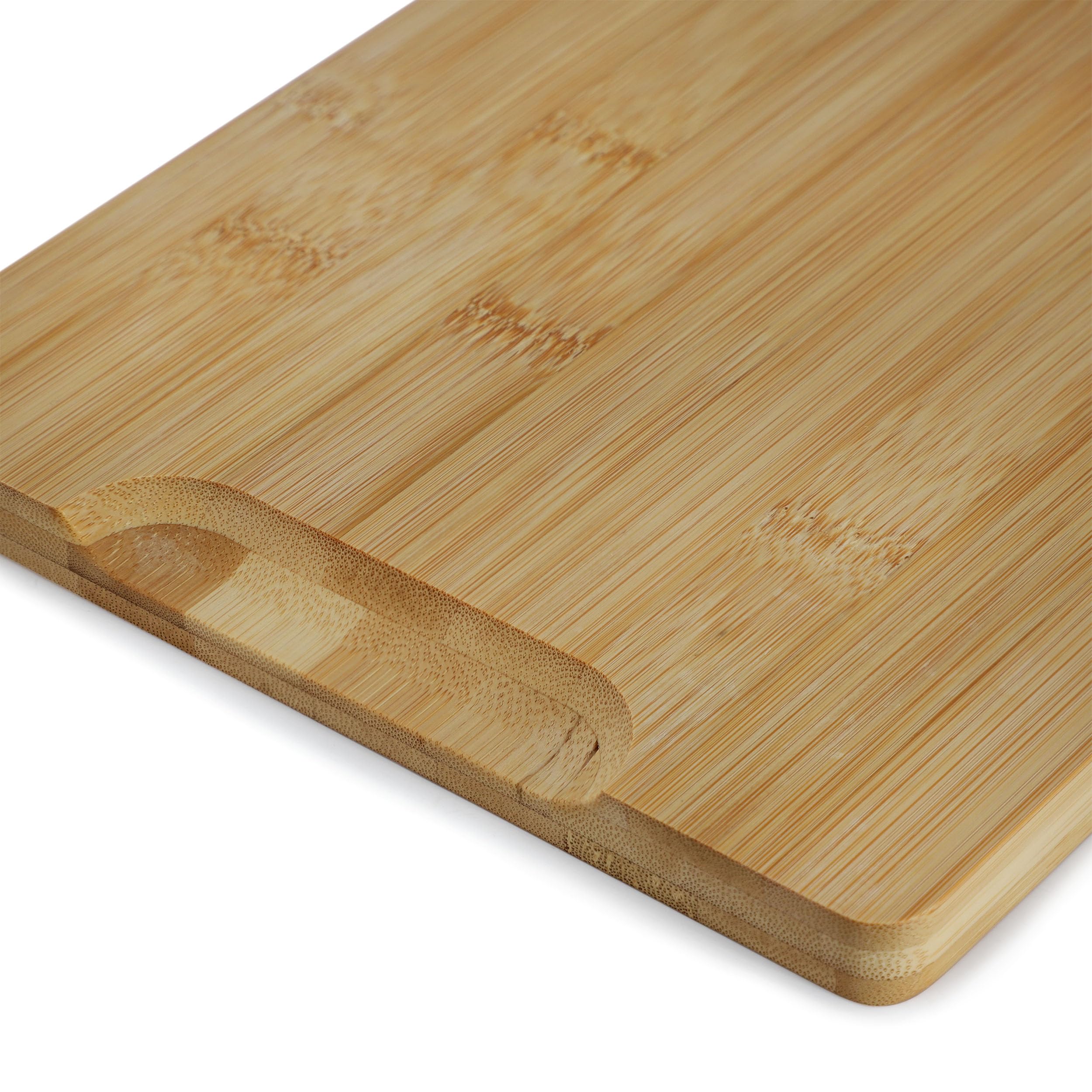 Elama 3-Piece Bamboo Wood Cutting Board Set – 9", 12" & 15" Charcuterie & Serving Trays