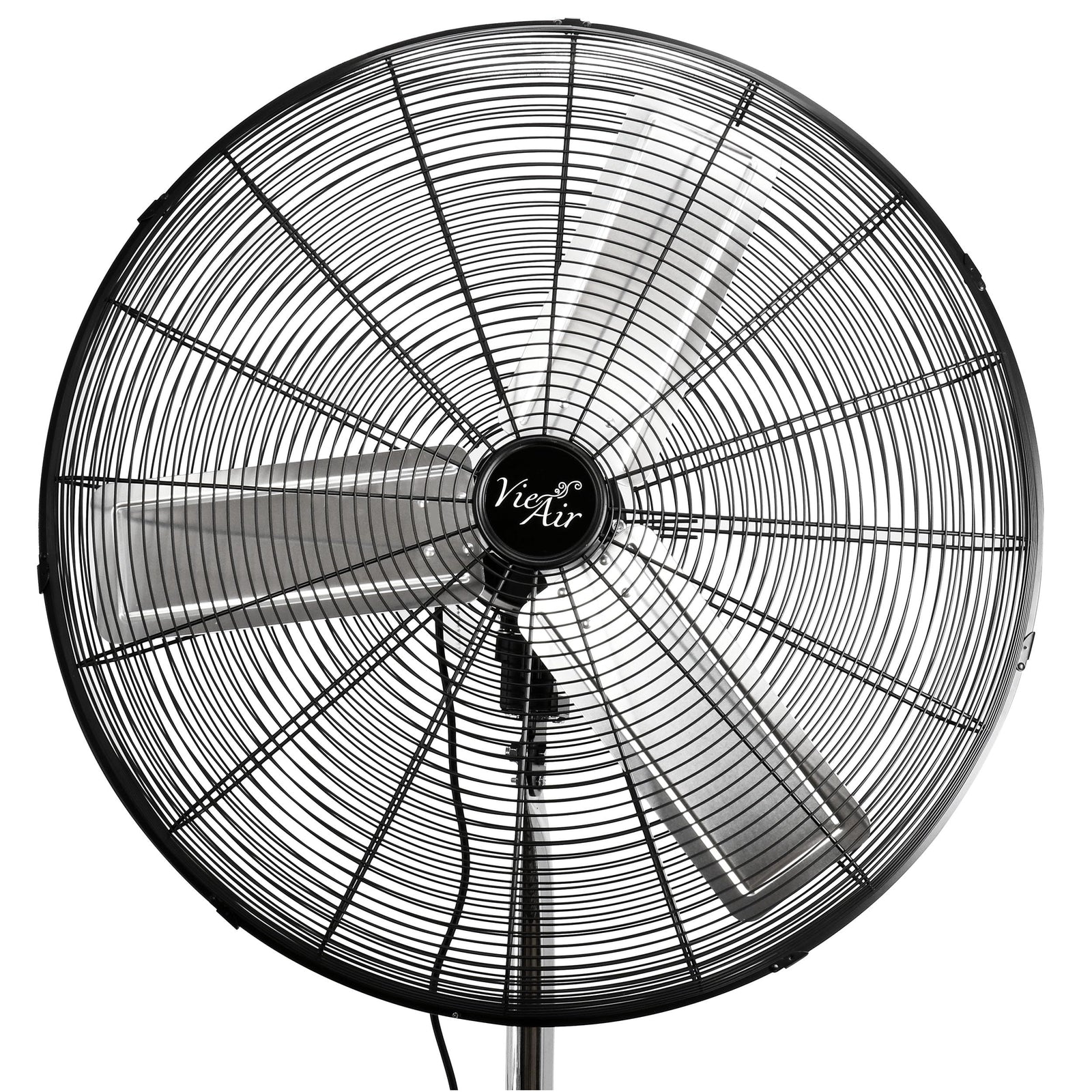 Vie Air 30 Inch Industrial Heavy Duty Oscillating Metal Pedestal Stand Fan, 3-Speed
