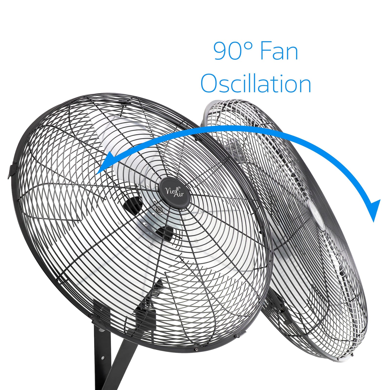 Vie Air 20 Inch Indoor Oscillating Heavy Duty Metal Wall Fan, 3-Speed with 90 Degree Oscillation