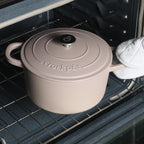 Crock-Pot Artisan 7-Quart European Round Enameled Cast Iron Dutch Oven – Matte Dusty Pink, Oven-Safe to 500°F