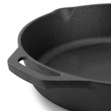 Megachef 12-Inch Pre-Seasoned Cast Iron Skillet with Solid Cast Iron Lid