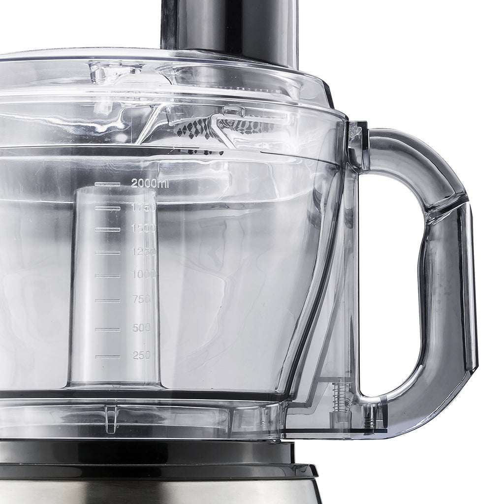 Brentwood Select FP-581 8-Cup Food Processor — Stainless Steel Multi-Speed Chopper, Slicer & Shredder with Pulse, BPA-Free 1.9L Bowl